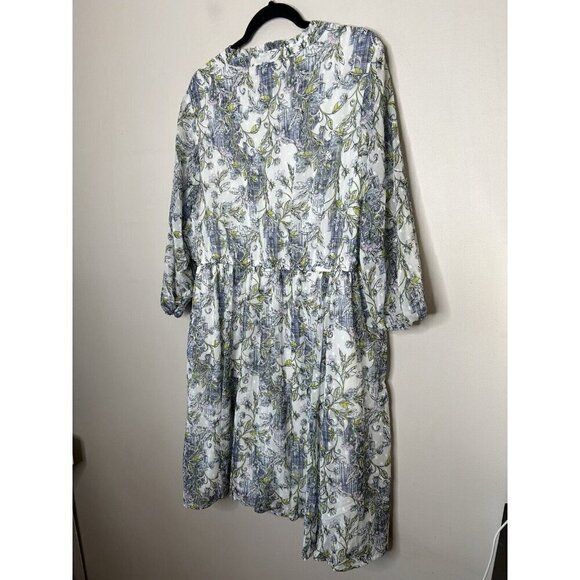 Torrid Mini Clip Dot Front Keyhole Dress White Long Sleeve Size 2 - Picture 7 of 9